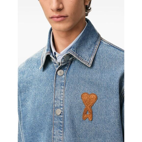 Ami Paris Women's Shirts Clear Blue - Picture 2 of 5